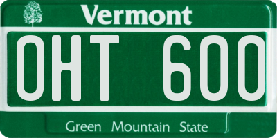 VT license plate OHT600