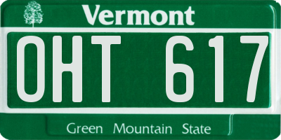 VT license plate OHT617