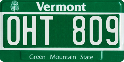 VT license plate OHT809