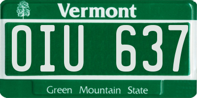 VT license plate OIU637