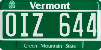 VT license plate OIZ644