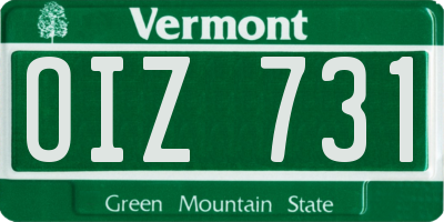VT license plate OIZ731