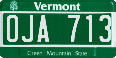 VT license plate OJA713