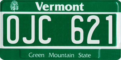 VT license plate OJC621