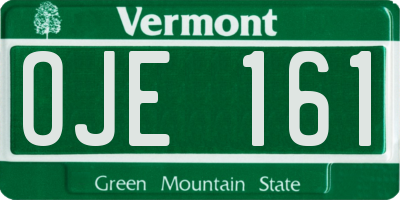 VT license plate OJE161