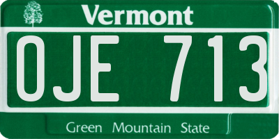 VT license plate OJE713