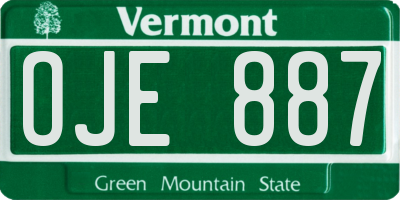 VT license plate OJE887
