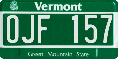 VT license plate OJF157