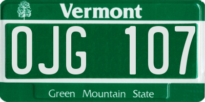 VT license plate OJG107