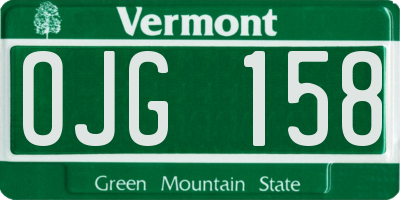 VT license plate OJG158