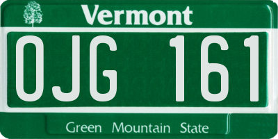 VT license plate OJG161