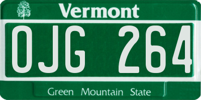 VT license plate OJG264