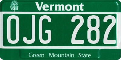VT license plate OJG282