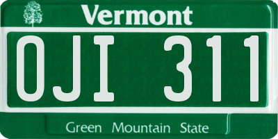VT license plate OJI311