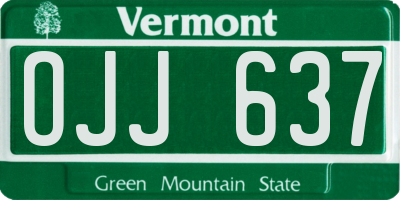 VT license plate OJJ637