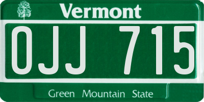 VT license plate OJJ715