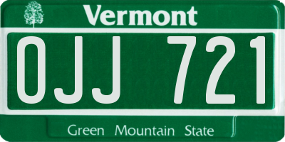VT license plate OJJ721