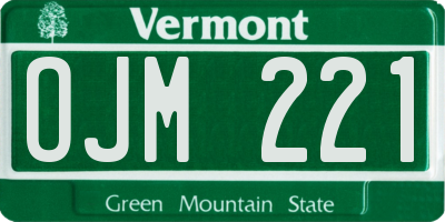 VT license plate OJM221