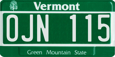 VT license plate OJN115