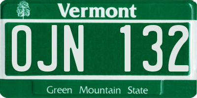 VT license plate OJN132