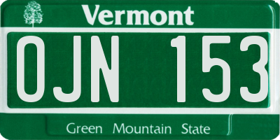 VT license plate OJN153