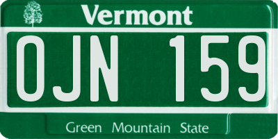 VT license plate OJN159