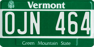 VT license plate OJN464