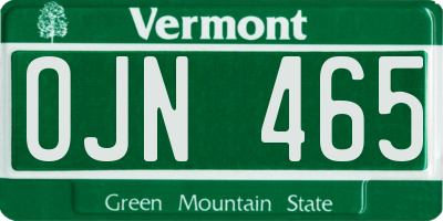 VT license plate OJN465