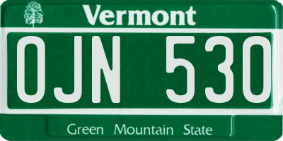 VT license plate OJN530