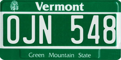 VT license plate OJN548
