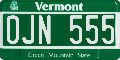 VT license plate OJN555