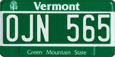 VT license plate OJN565