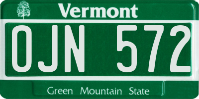 VT license plate OJN572