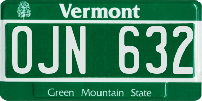 VT license plate OJN632