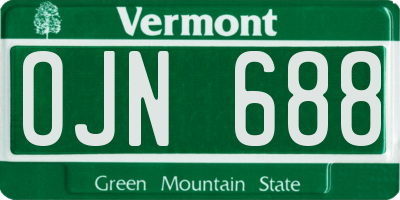 VT license plate OJN688