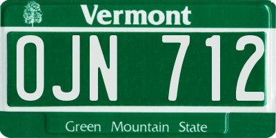 VT license plate OJN712