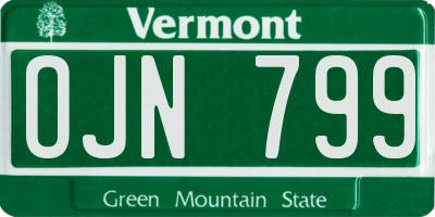 VT license plate OJN799