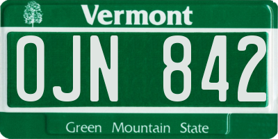 VT license plate OJN842