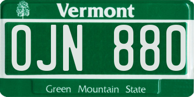 VT license plate OJN880