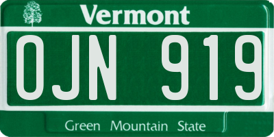 VT license plate OJN919