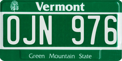 VT license plate OJN976