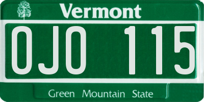 VT license plate OJO115