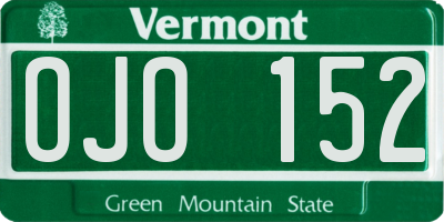 VT license plate OJO152