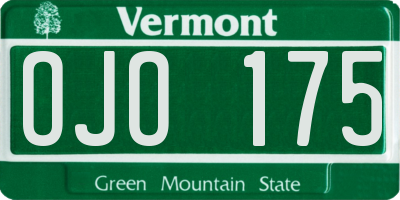 VT license plate OJO175