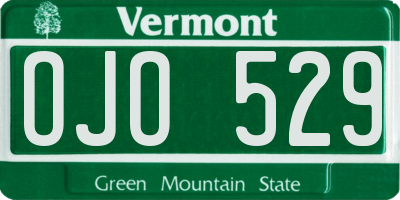VT license plate OJO529