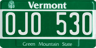 VT license plate OJO530