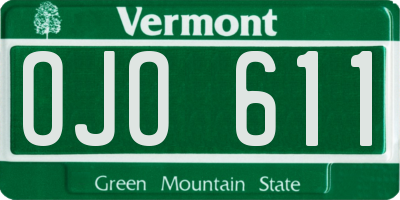 VT license plate OJO611