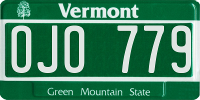 VT license plate OJO779