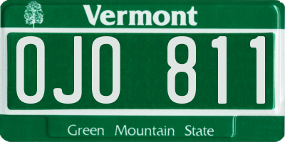 VT license plate OJO811