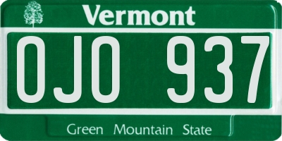 VT license plate OJO937